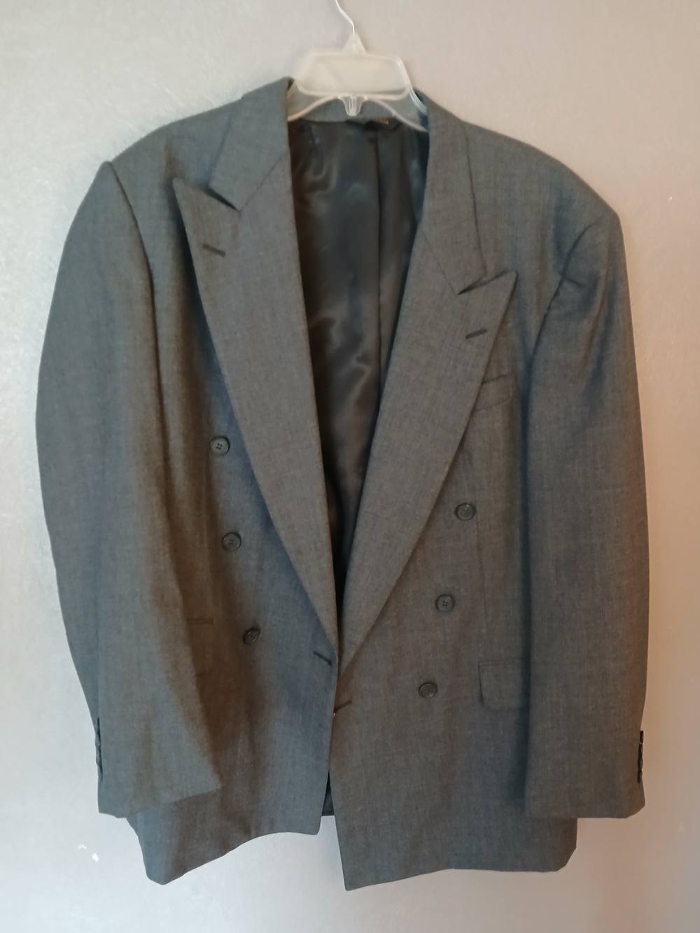 Nordstrom Men's Double-Breasted Gray Suit Jacket-42T